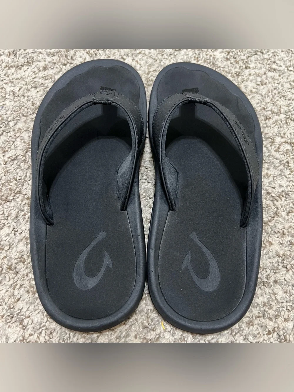 OluKai Ohana Men’s Beach Sandals Black Size 7